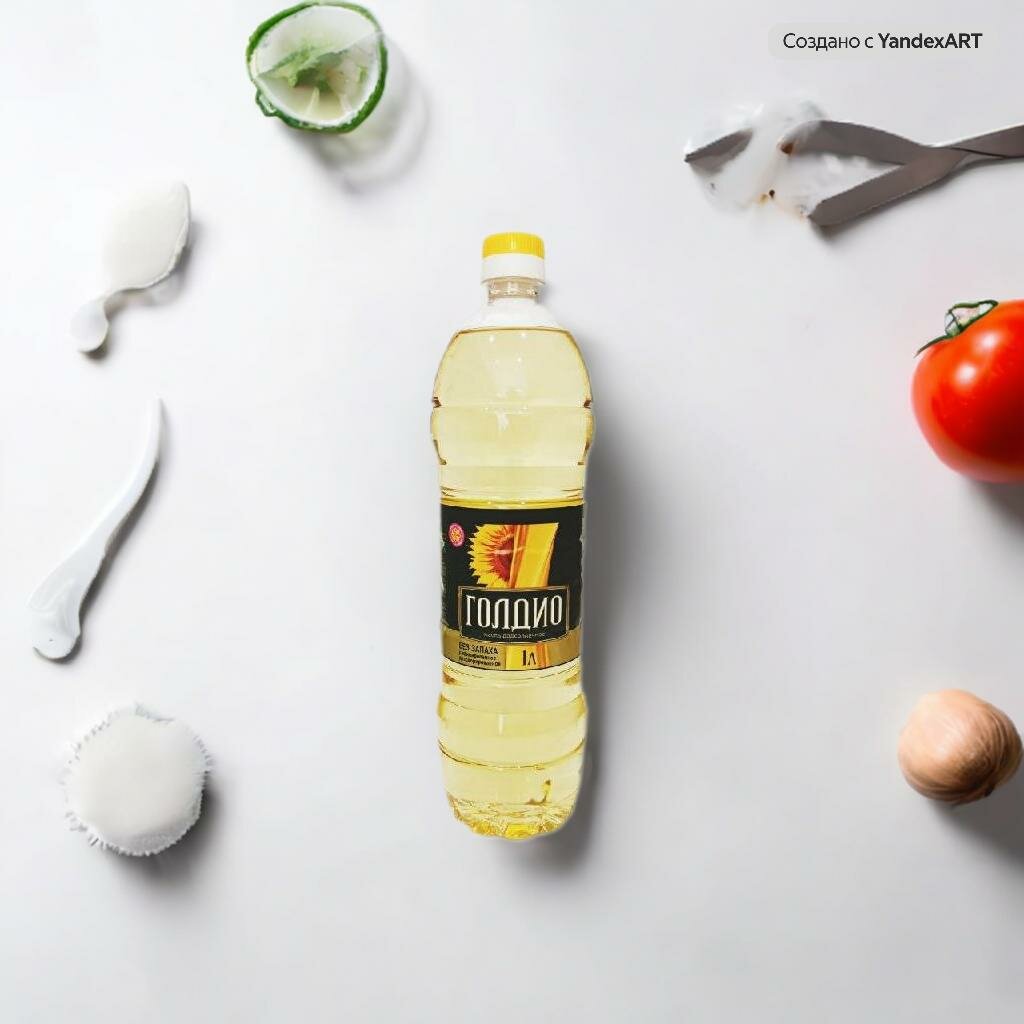 Голдио масло растительное рафинированное, для еды и жарки, 1л