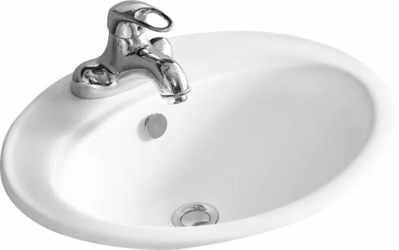 Раковина встраиваемая сверху Weltwasser WW Deilbach 10000003888 6002 55 полувстраиваемая 55 см фаянсовая раковина для ванной белая овальная со сливом-переливом