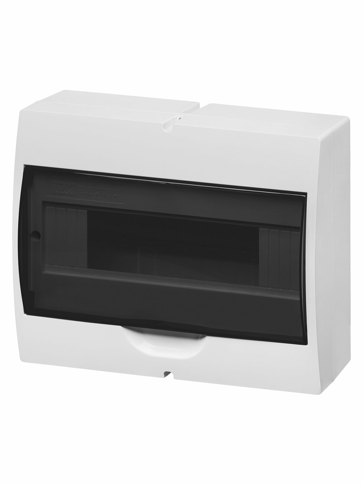 Щит распределительный навесной 12 модулей (199х92х255 мм, пластик, с дымчатой дверцей, без шины, IP41)