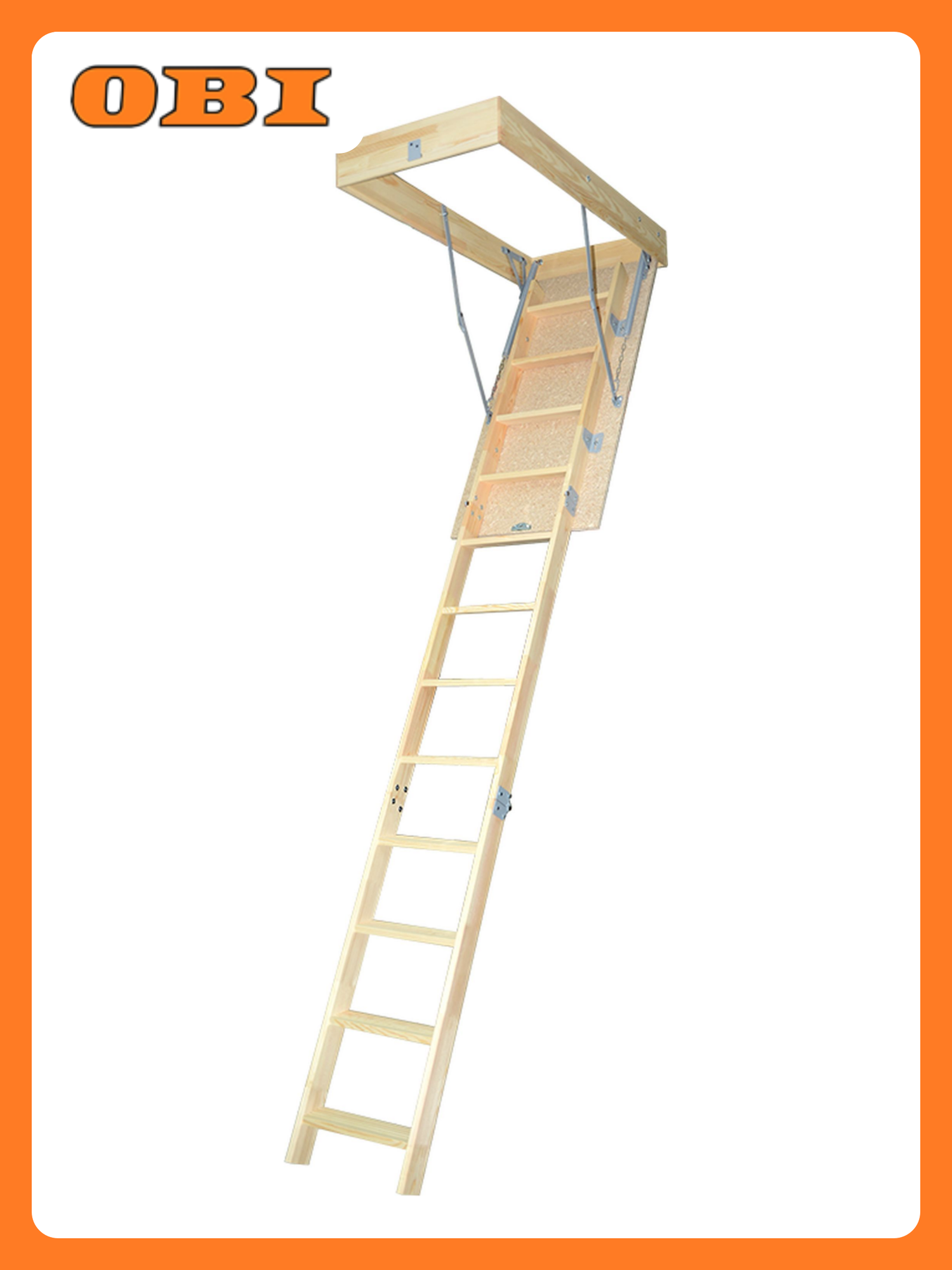 Лестница чердачная ЧЛ-14 деревянная 120х60х280 см коричневая