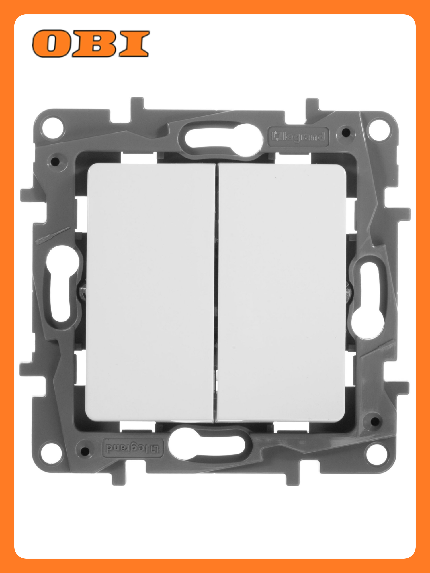 Выключатель Legrand Etika 672202 белый скрытый монтаж 2 клавиши