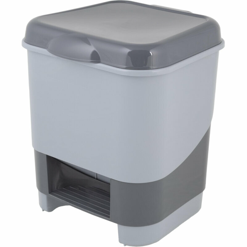 Контейнер для мусора с педалью 8 л серый 10866 1812810