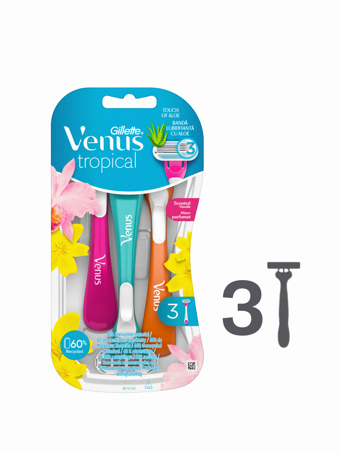 Gillette Venus Tropical, Одноразовая бритва для женщин, 3 шт