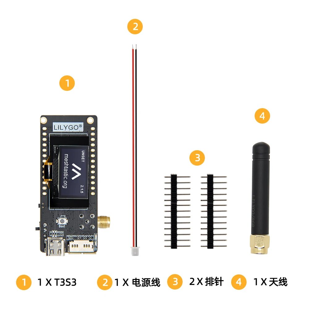 Беспроводной модуль T3S3 V1.2ESP32-S3 LoRa Meshtastic Firmware, SX1262 868MHz