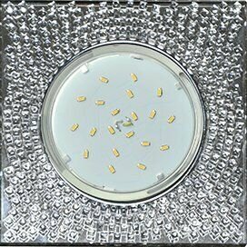 1 шт. Ecola GX53 H4 5320 Glass Квадрат с прозр. мозаикой/фон зерк./центр. часть хром 40x123x123 (к+) Экола h4design