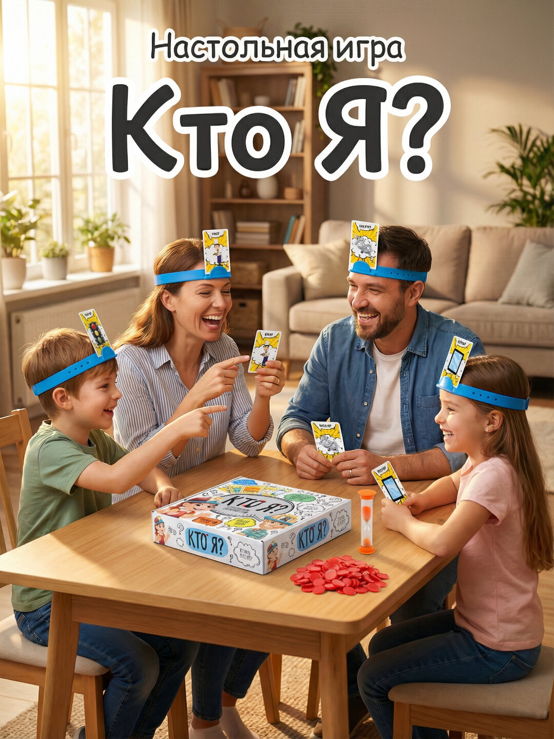 Настольная игра "Кто я?", для семейного отдыха, 2-4 игрока, 6+