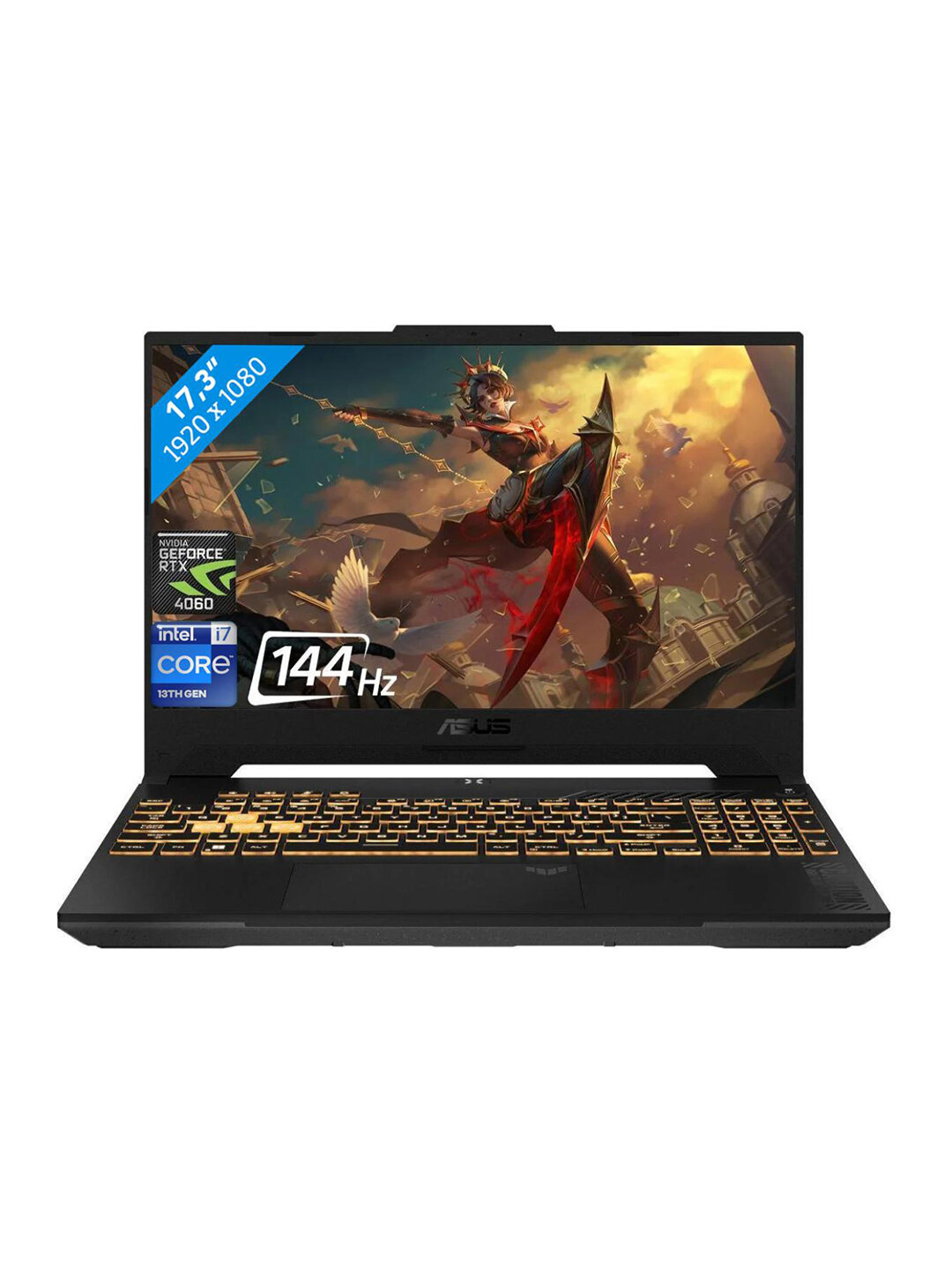 Игровой ноутбук ASUS TUF Gaming F17 FX707VV-HX127, 17.3" FHD 144Hz, Intel Core i7-13620H, GeForce RTX 4060 8GB