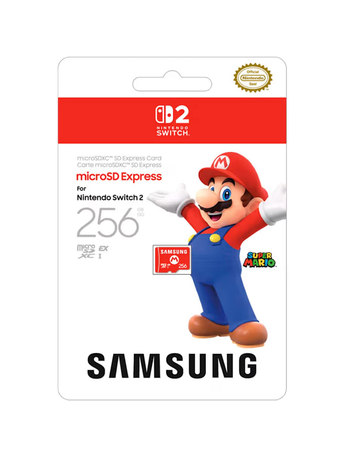 256 ГБ Карта памяти Samsung microSD Express, до 800 МБ/с, NSW2SSDE256G, официально лицензирована Nintendo Switch 2 — фото 1