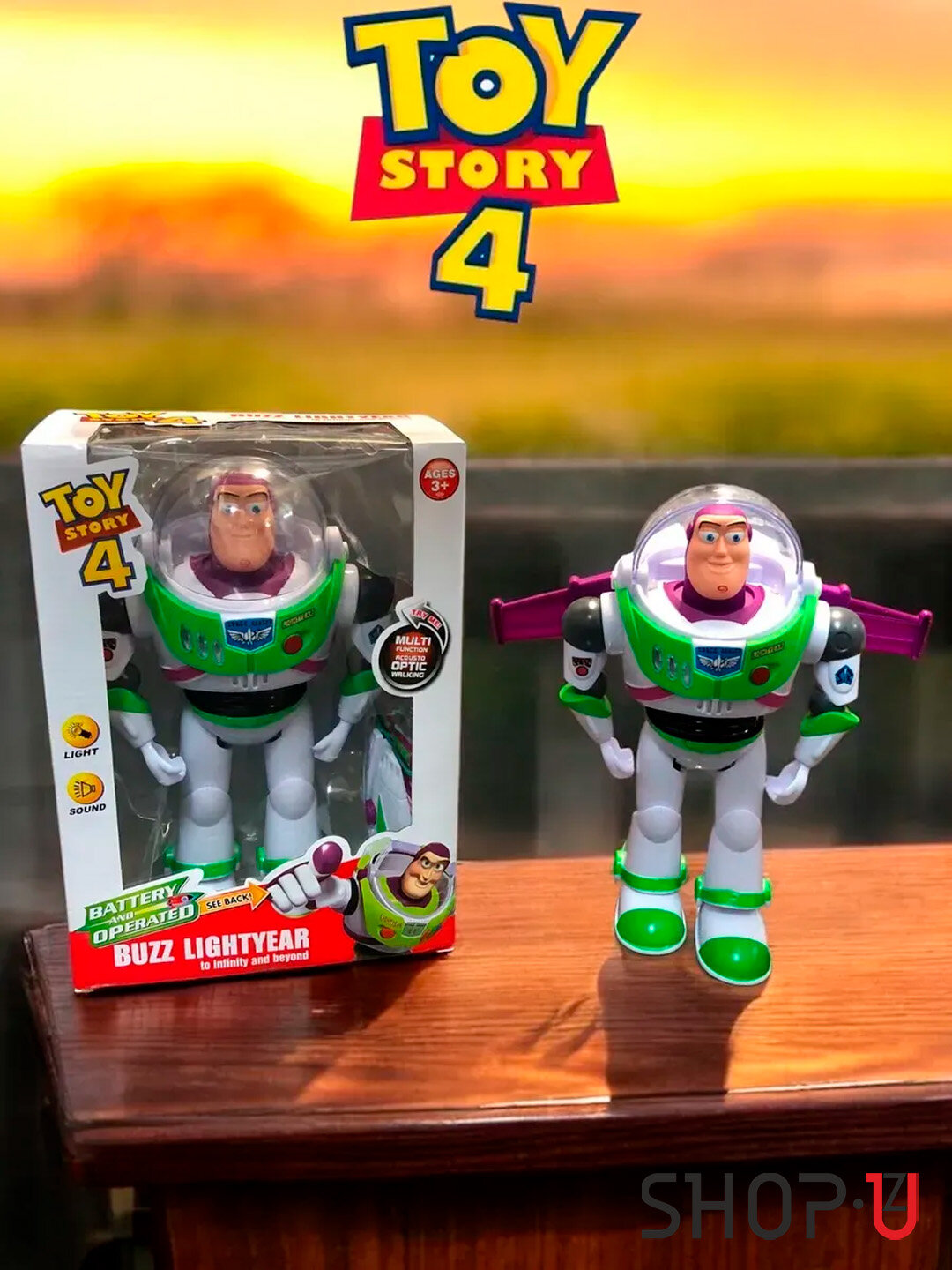 Развивающая музыкальная игрушка, Базз Лайтер Buzz lightyear, Toy story 4, звуковые и световые эффекты