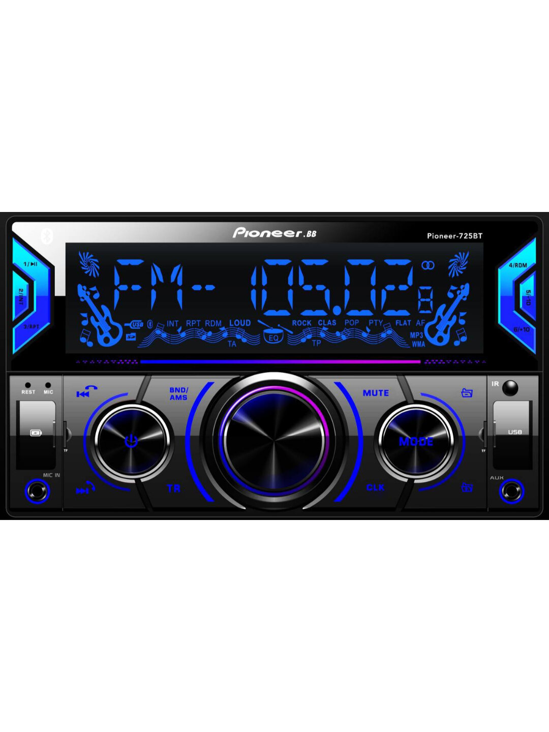 Автомагнитола Pioneer.GD, MP3/USB/AUX/MicroSD/FM-радио/Bluetooth, магнитофон Люкс Копия — фото 1