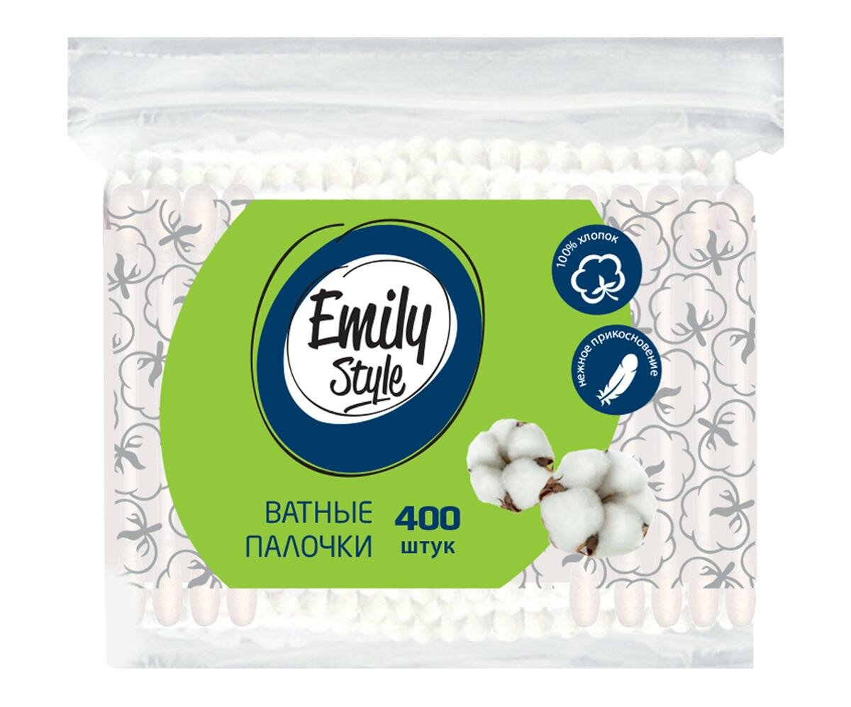 Ватные палочки 400ШТ пакет С зиплоком EMILY STYLE