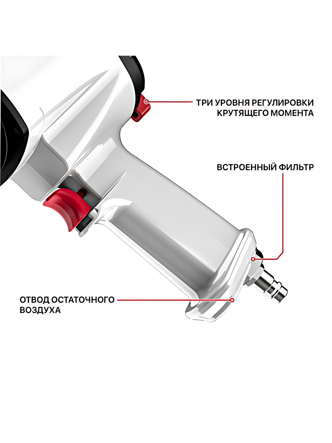 Гайковерт P.I.T. PAW1300-A, 1300Нм, 3/4", регулировка момента — фото 1