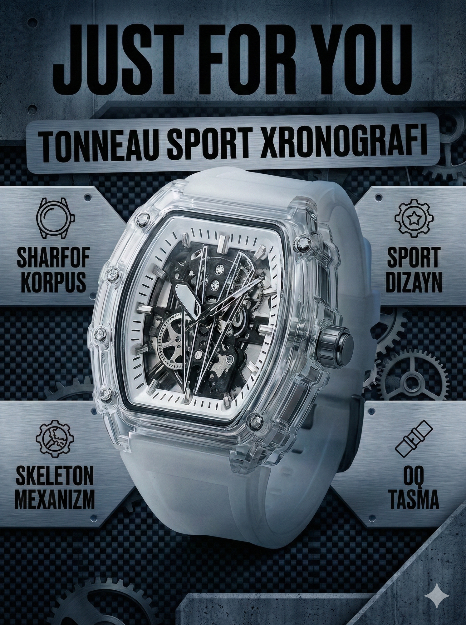 Наручные часы, белый, — фото 1