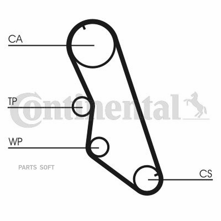 CONTINENTAL CT754 Ремень ГРМ PSA BX/ZX/205/306/405/605 -02 1.6-2.0