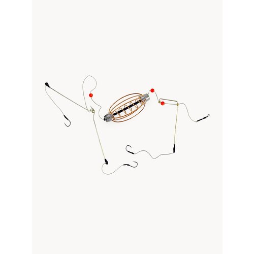 Набор из 2х карповых монтажей кормушка Арбуз 50 гр. 3 крючка, на карпа фидерный монтаж