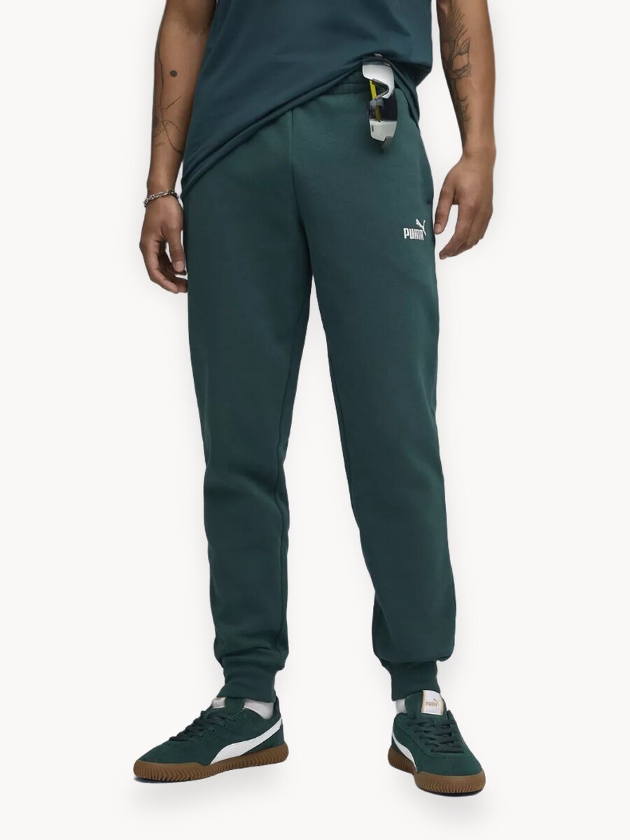 Брюки спортивные PUMA Essentials Logo, размер M, зеленый
