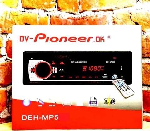 Магнитола в машину премиум сегмента с блютуз Pioneer.Ok с пультом ДУ с радиатором, USB, AUX, SD, 4 RCA