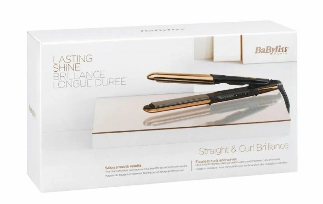 Выпрямитель для волос BaByliss, ST482E, черно-золотой, титановые пластины