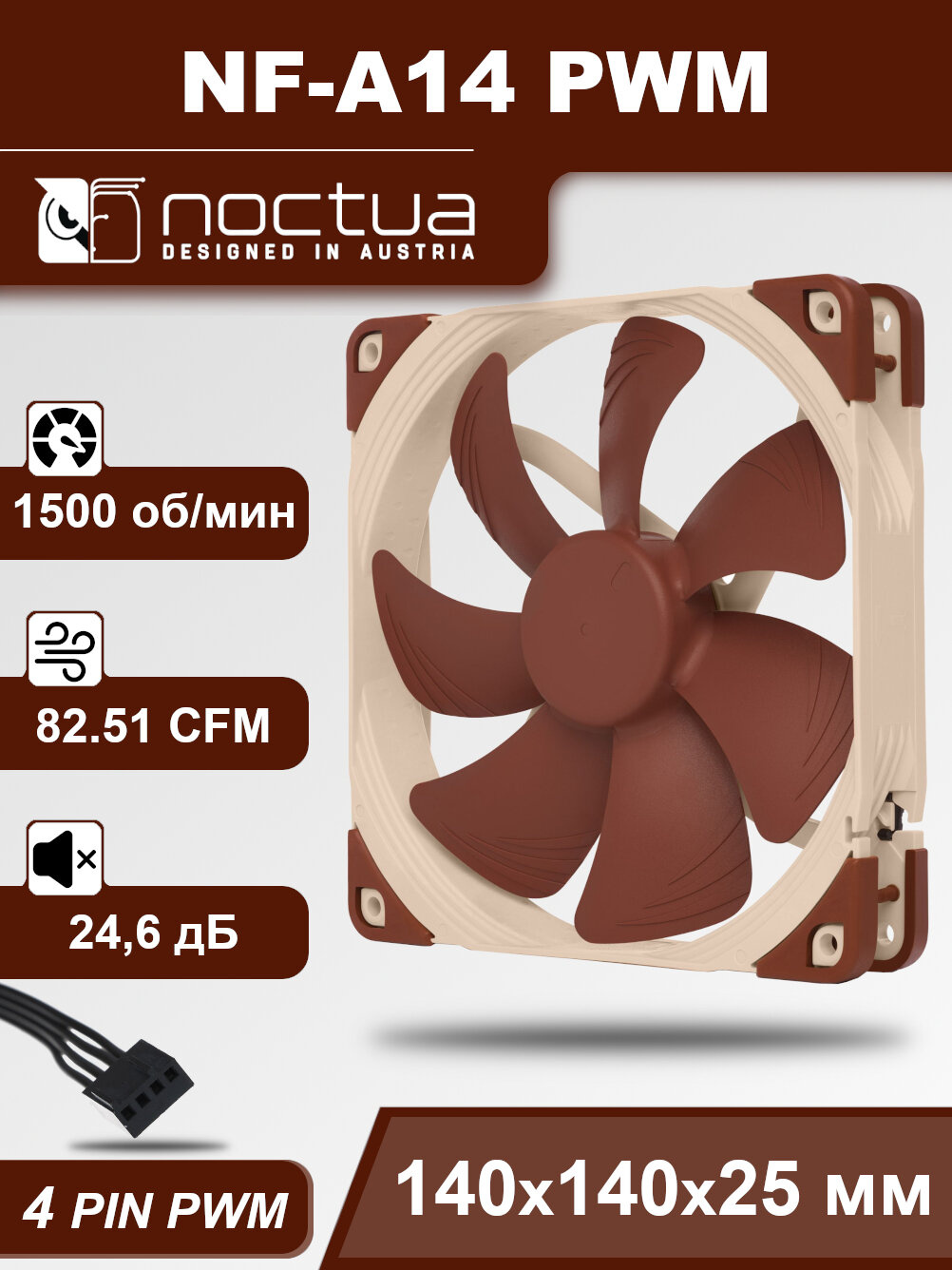Корпусный вентилятор Noctua NF-A14 PWM