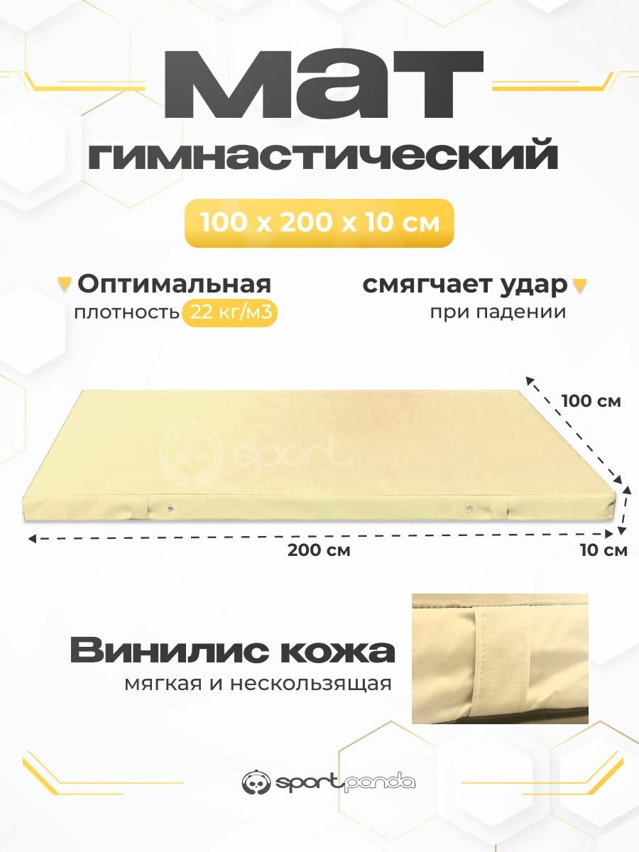 Мат гимнастический 1*2*0,1 м, винилискожа + поролон 22 кг/м3