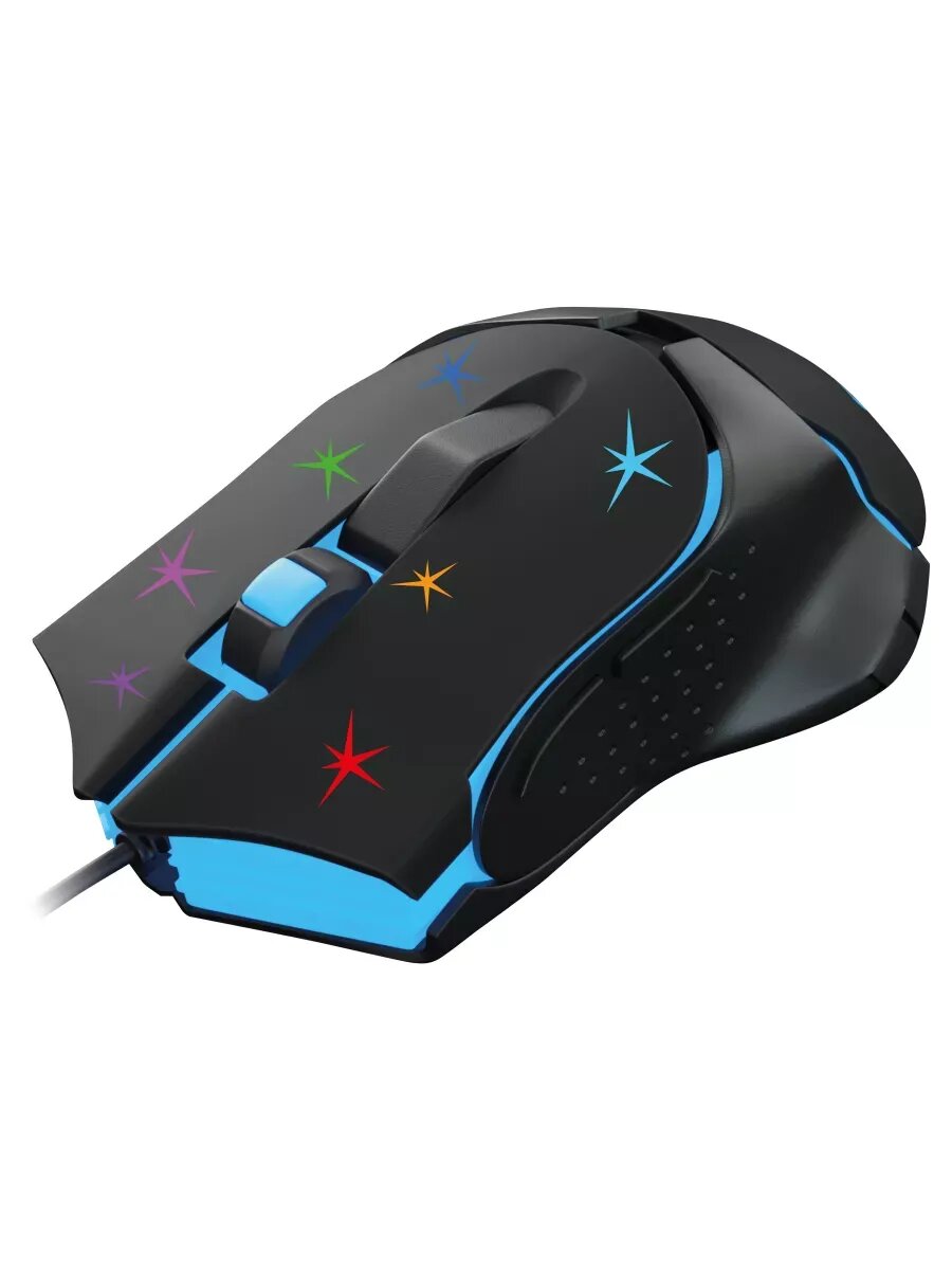 Мышь игровая компьютерная проводная с подсветкой Intro MG555, 6 кнопок, 800-3600dpi, черная — фото 1