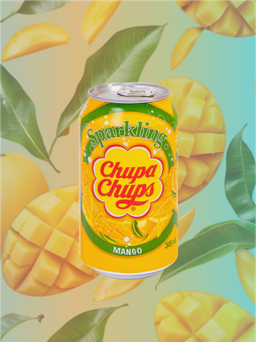 Изображение товара Напиток газированный Chupa Chups со вкусом манго 345 мл, Южная Корея