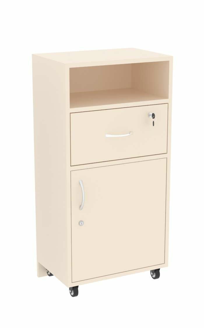 Прилавок под кассу серии слим №2 выкатной, Крем Вайс