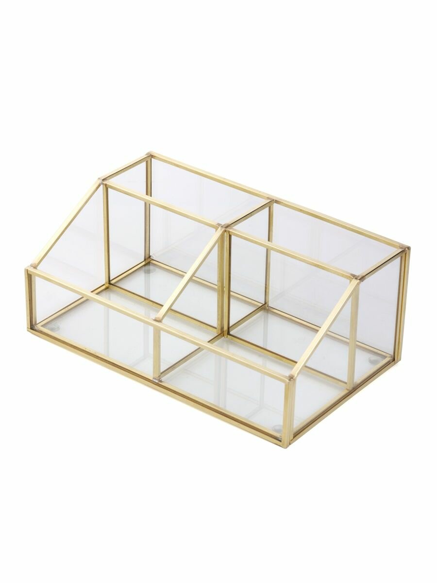 Бьюти-кейс Арт-Птица, ширина: 12 см., высота: 8 см., длина: 20 см., 4 шт., , золотистый — фото 1