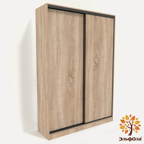 Изображение товара Шкаф-купе ЭльфОла "Форест" 152*60*220 см, дуб сонома, профиль черный