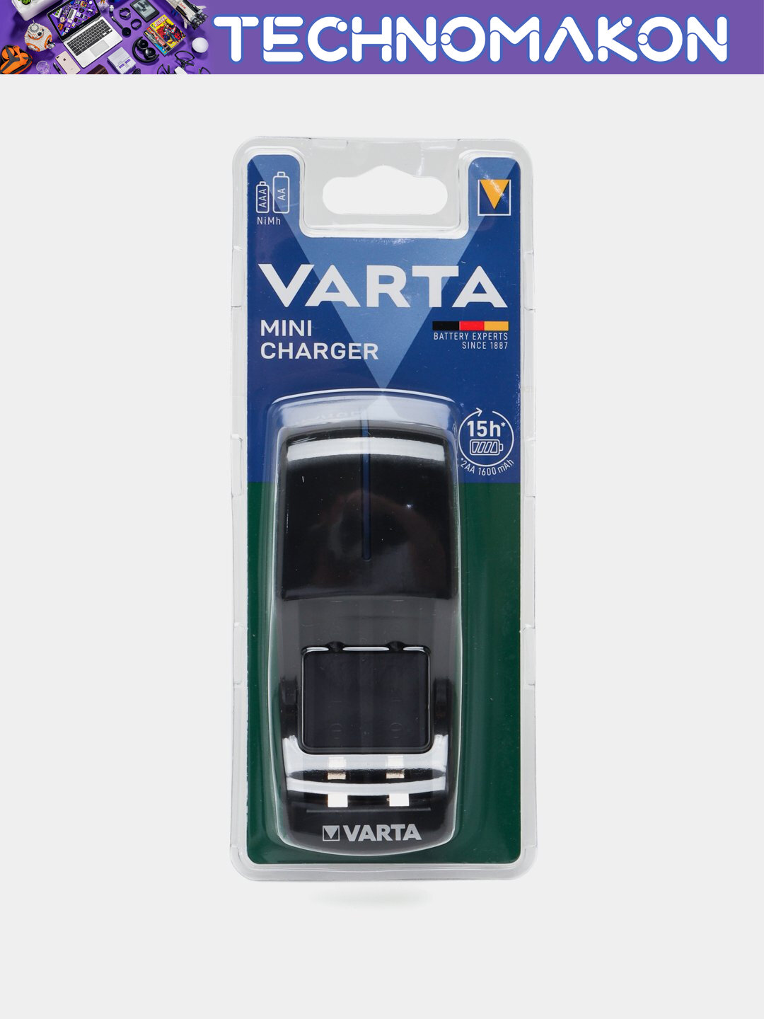 Зарядное устройство VARTA "Pocket Charger", парная зарядка, 4 канала, 4 слота, автоматическое отключение — фото 1