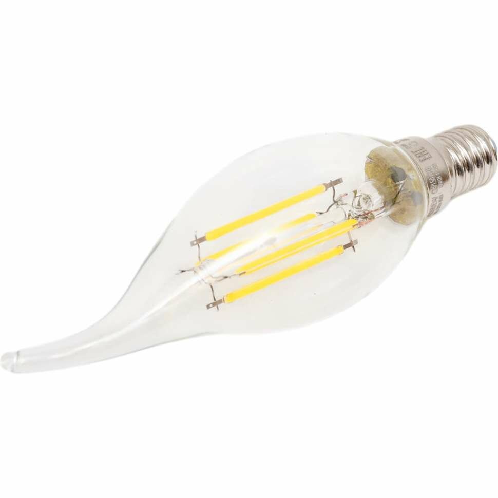 Светодиодная лампа Uniel Форма свеча на ветру Серия Sky LED-CW35-9W/4000K/E14/CL PLS02WH UL-00005169