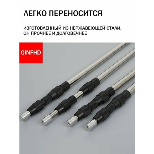 Стойки для палатки и тента телескопические Нержавеющая сталь серебро 3 м 2 шт.