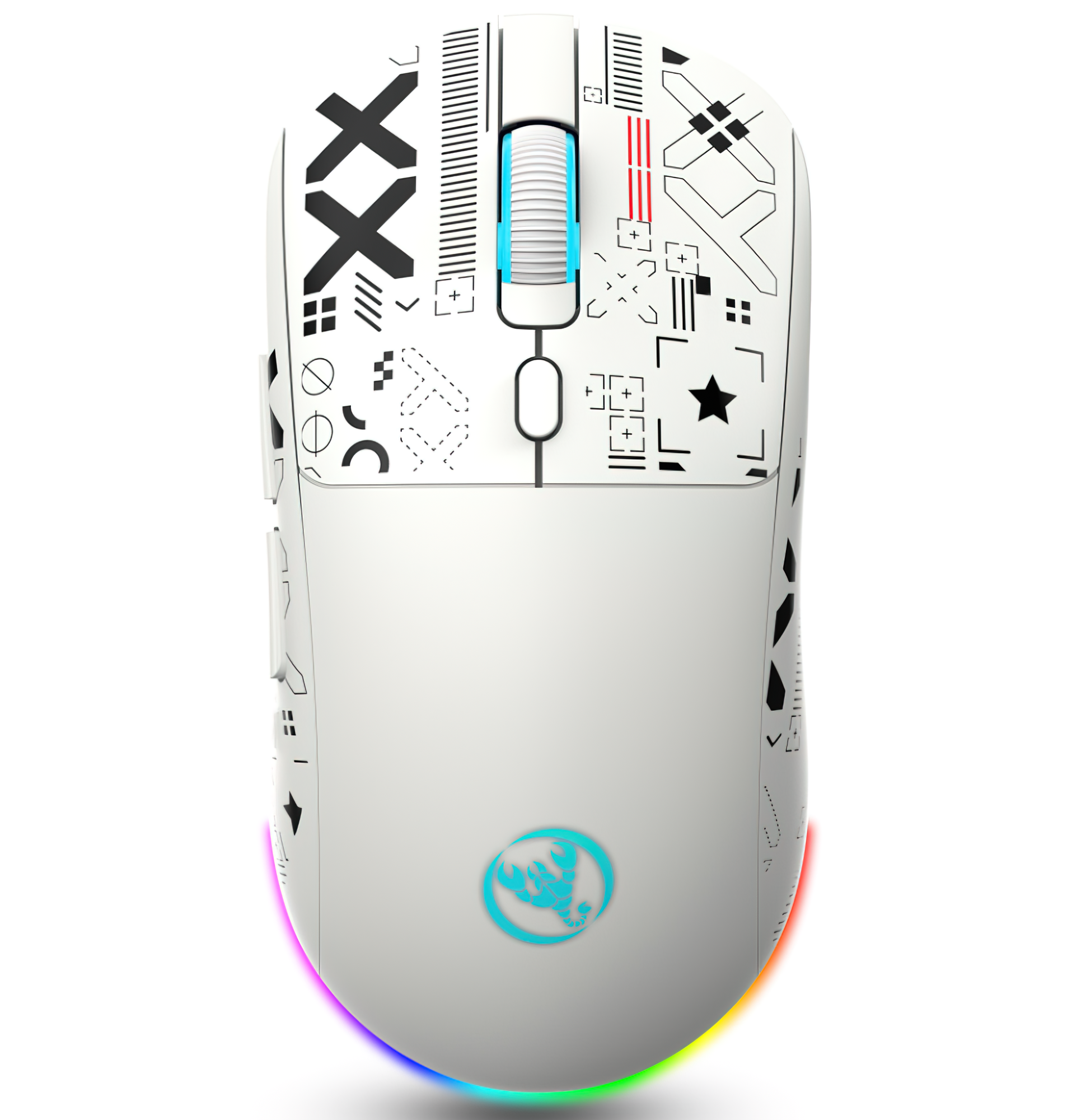Игровая мышь беспроводная HXSJ T90 printstream с RGB подсветкой, 3600 DPI — фото 1