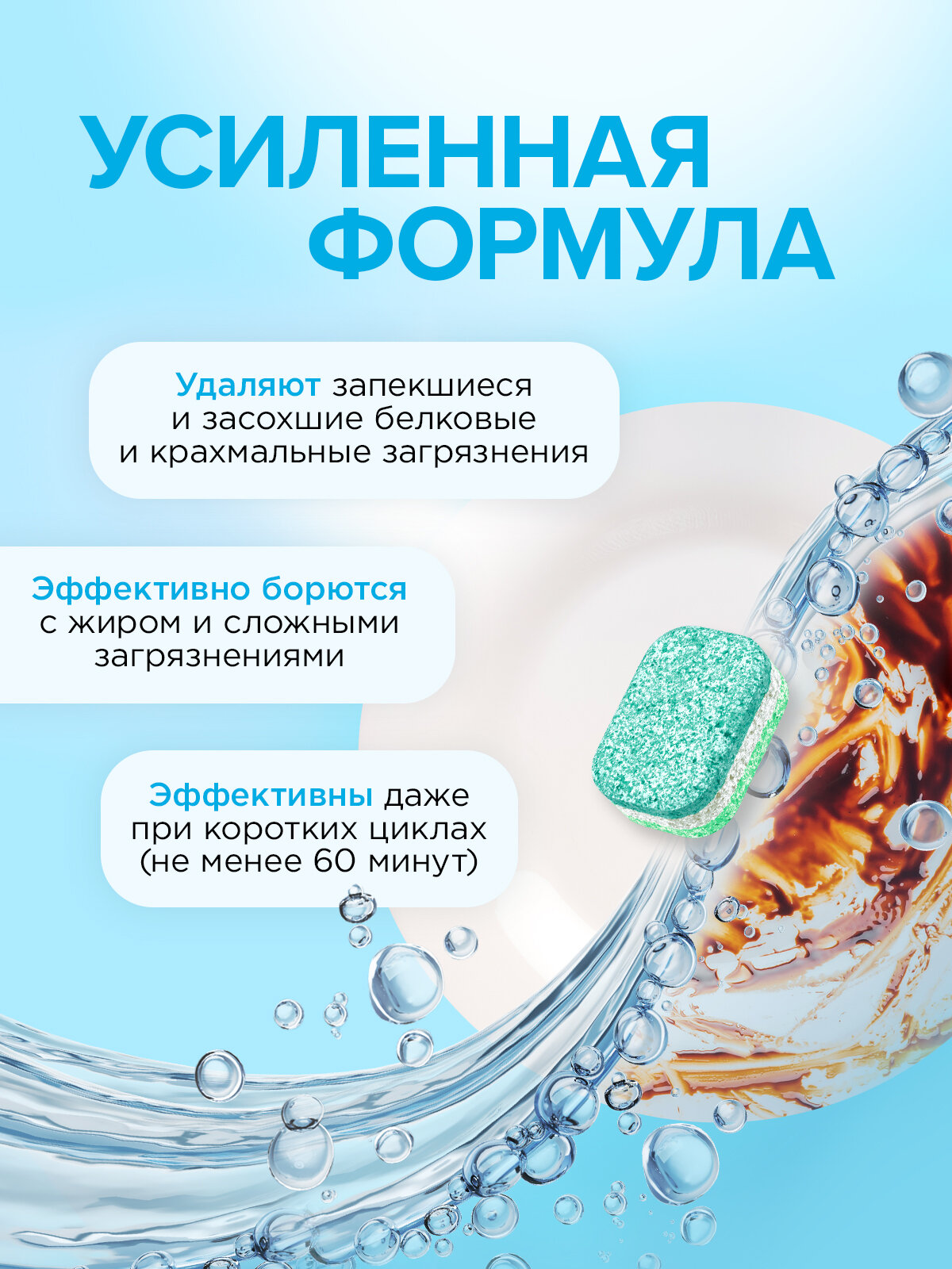 Таблетки для посудомойки Synergetic "Ultra Power", без запаха, 100 штук, 2,05 кг — фото 1