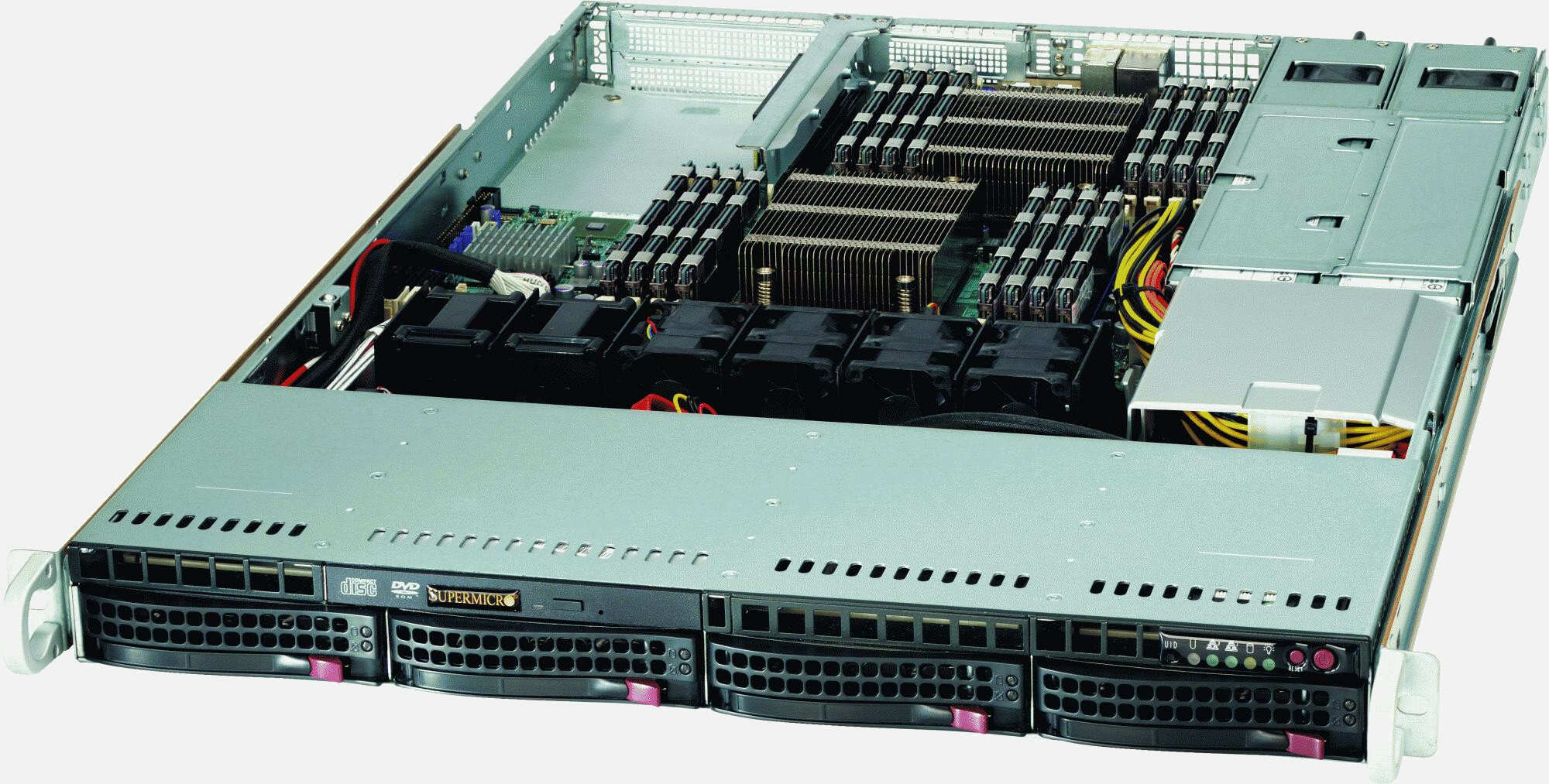 Серверная платформа Supermicro 6017R-WRF 1U X9DRW-iF 2xLGА2011 Intеl С602 16хDDR3 4хHDD 3.5" 2хGbЕ