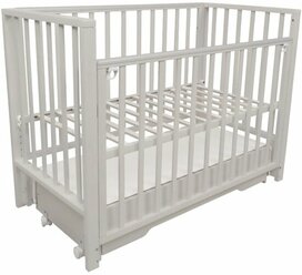 Кроватка Indigo Norden массив березы ЛДСП ПВХ накладка серый