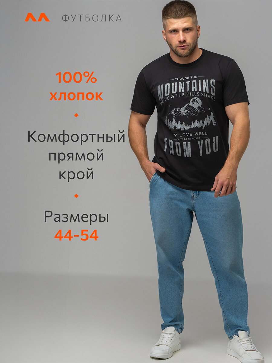 Футболка Happyfox Для мужчин, размер 46, черный — фото 1