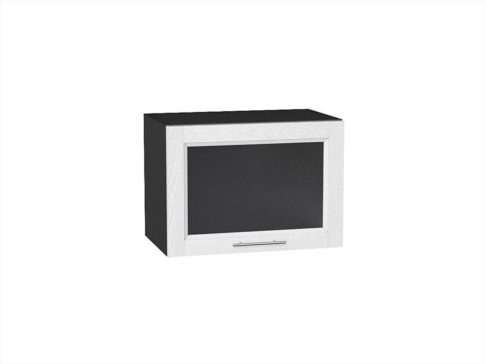 VVT Шкаф верхний горизонтальный остекленный Сканди Graphite, White Softwood, 500 В*Ш*Г 358*500*320, фасад МДФ/Стекло White Softwood, корпус Graphite White Softwood