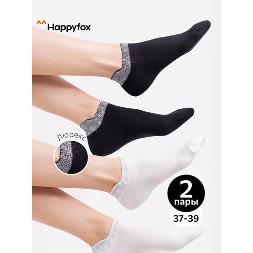 фото Носки happyfox для женщин, размер 23-25, белый/черный