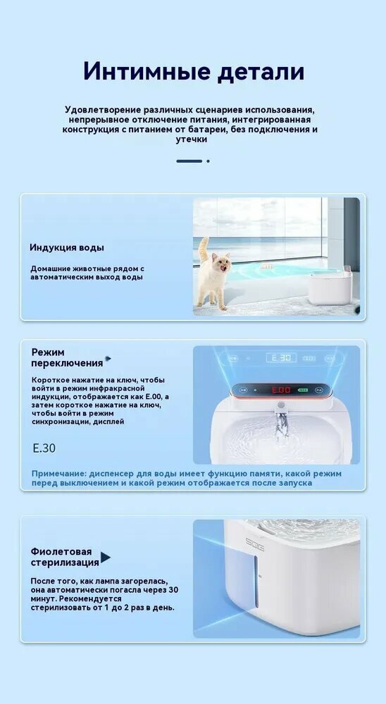 Картинки Xiaomi Поилка фонтанчик автоматическая для кошек и собак питьевой с датчиком движения