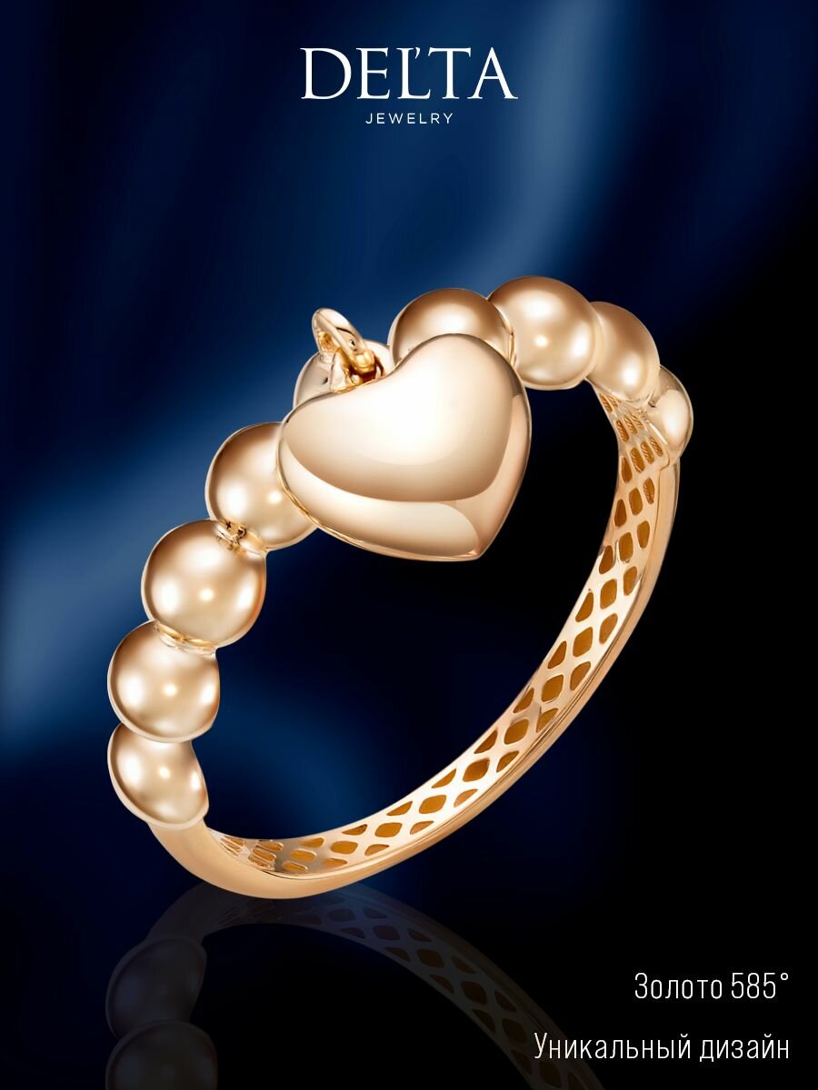 Кольцо Del'ta jewelry factory, красное золото, 585 проба
