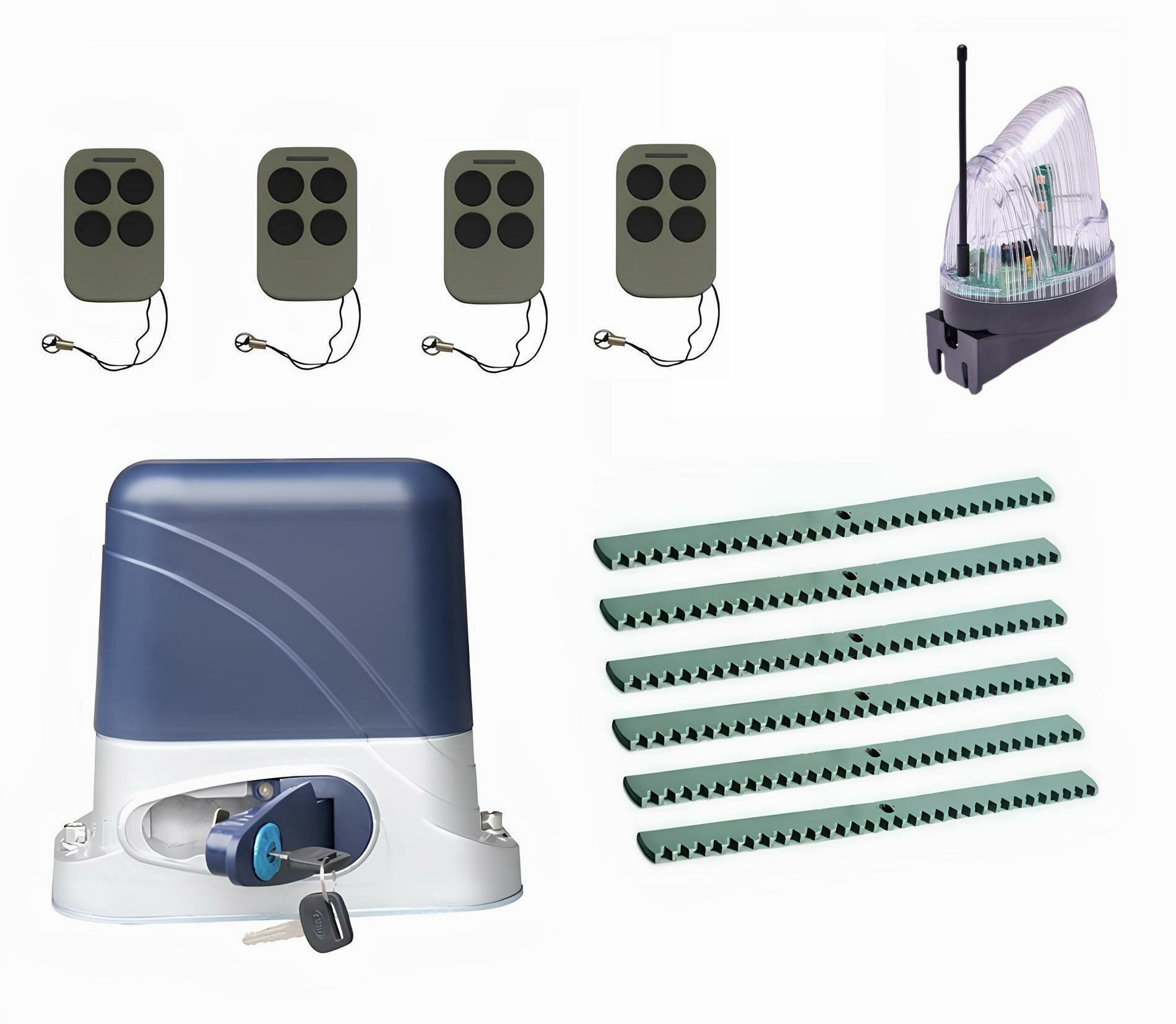 Автоматика для откатных ворот KSL-800 KIT-L5K6-Т4, комплект: привод, 4 пульта, лампа, 6 реек