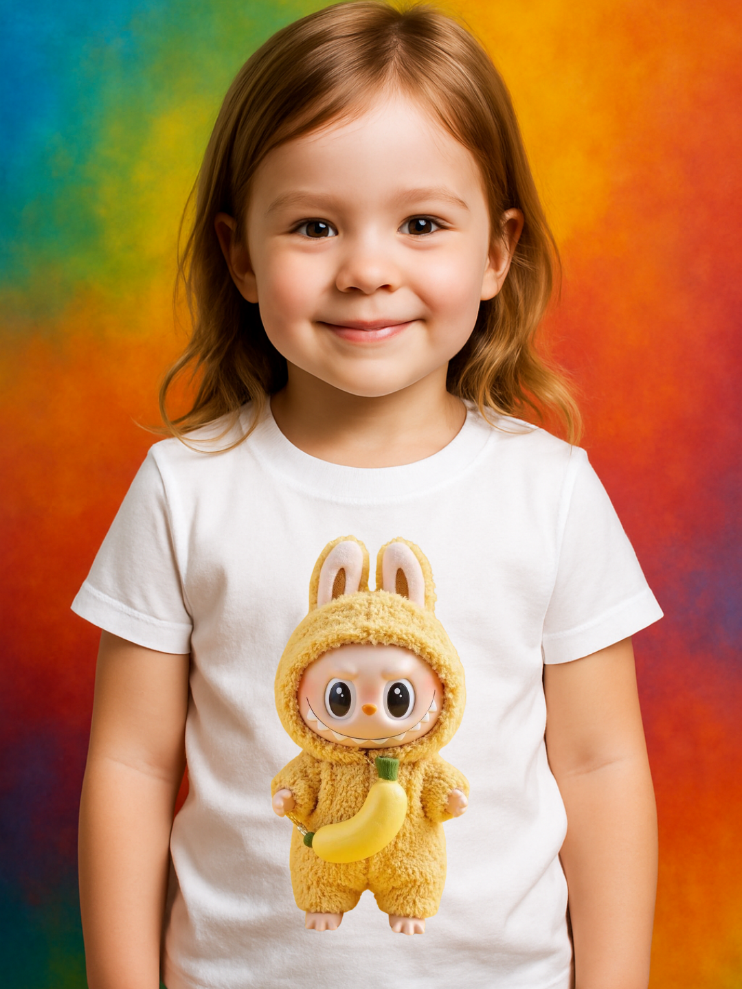 Футболка  LABUBU, размер 8-9 лет, белые
