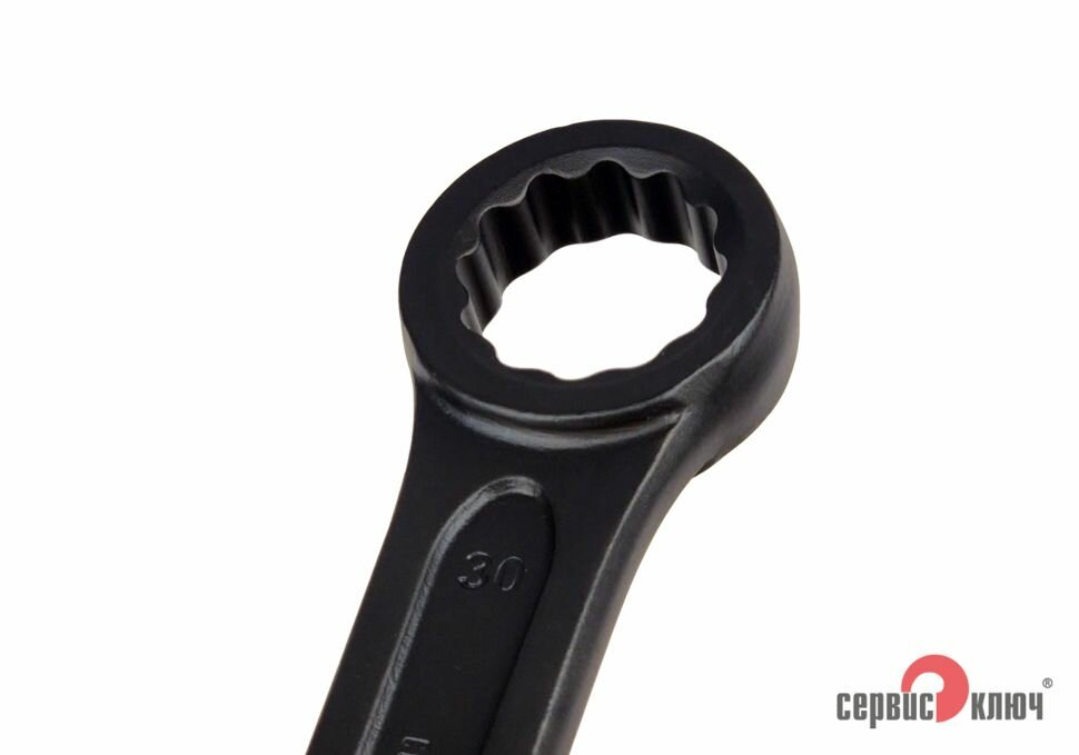 Ключ накидной 30 мм мощный, длина 190 мм, 12-гранный, Сервис Ключ — фото 1