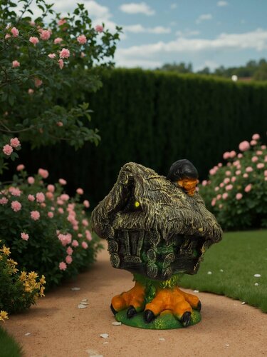 Изображение товара Садовая фигура Хорошие сувениры "Избушка", полистоун, бронзовая, 53 см х 36 см