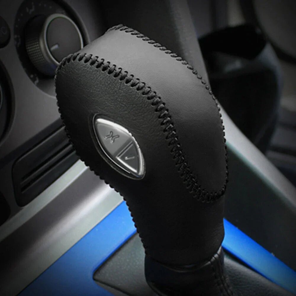 Автомобильный чехол для ручки переключения передач для Ford Mondeo Escape Kuga Ecosport Edge Focus Escort, кожаный чехол для ручки переключения передач, lhd black