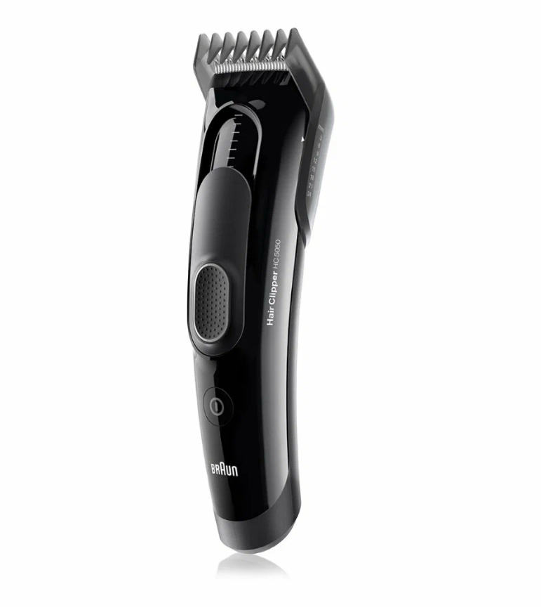 Машинка для стрижки волос Braun HC5050 в комплекте 2 насадки (3-24 и 14-35мм.), мягкий чехол, черный