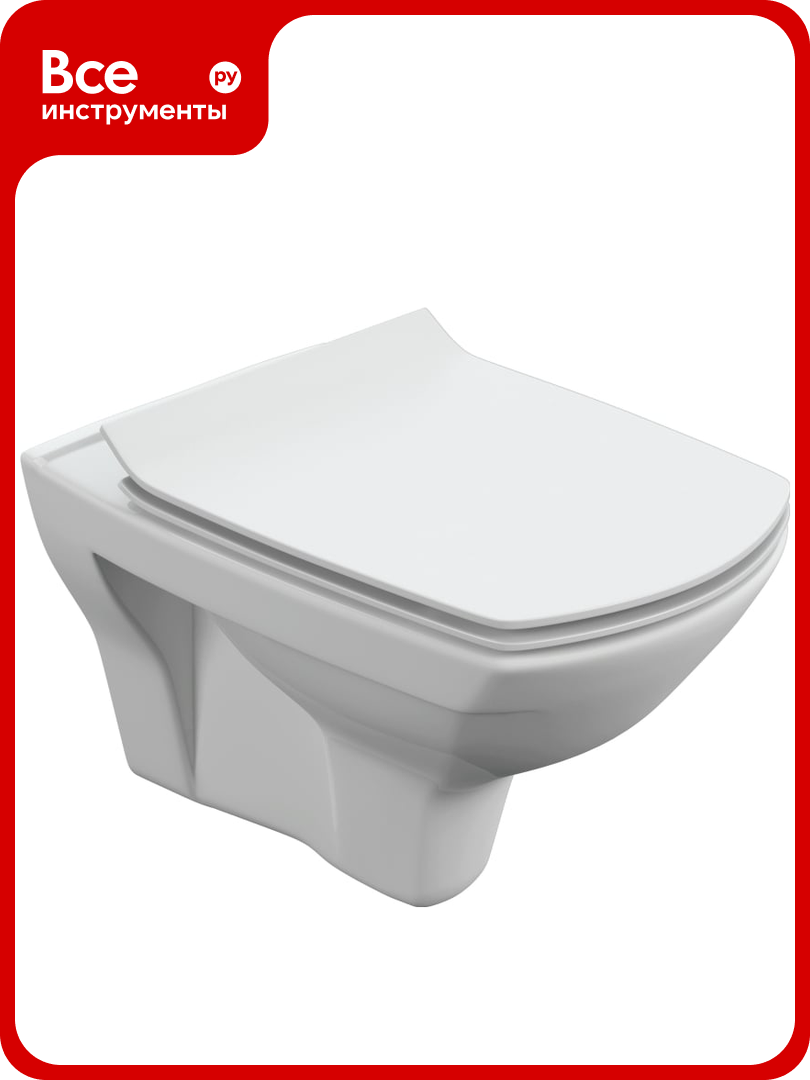 Подвесной унитаз Cersanit CARINA XL Clean On DPL e-off Slim S-MZ-CARINA-XL-COn-S-DL-w