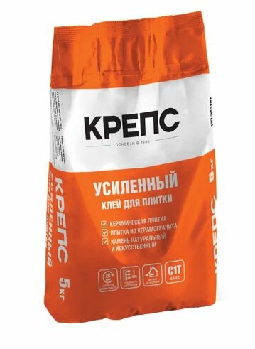 Крепс усиленный 5кг   клей для кафеля 