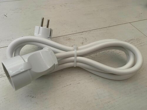 Изображение товара Удлинитель силовой 3х2.5мм2 белый, 1 розетка 1.5 метра.